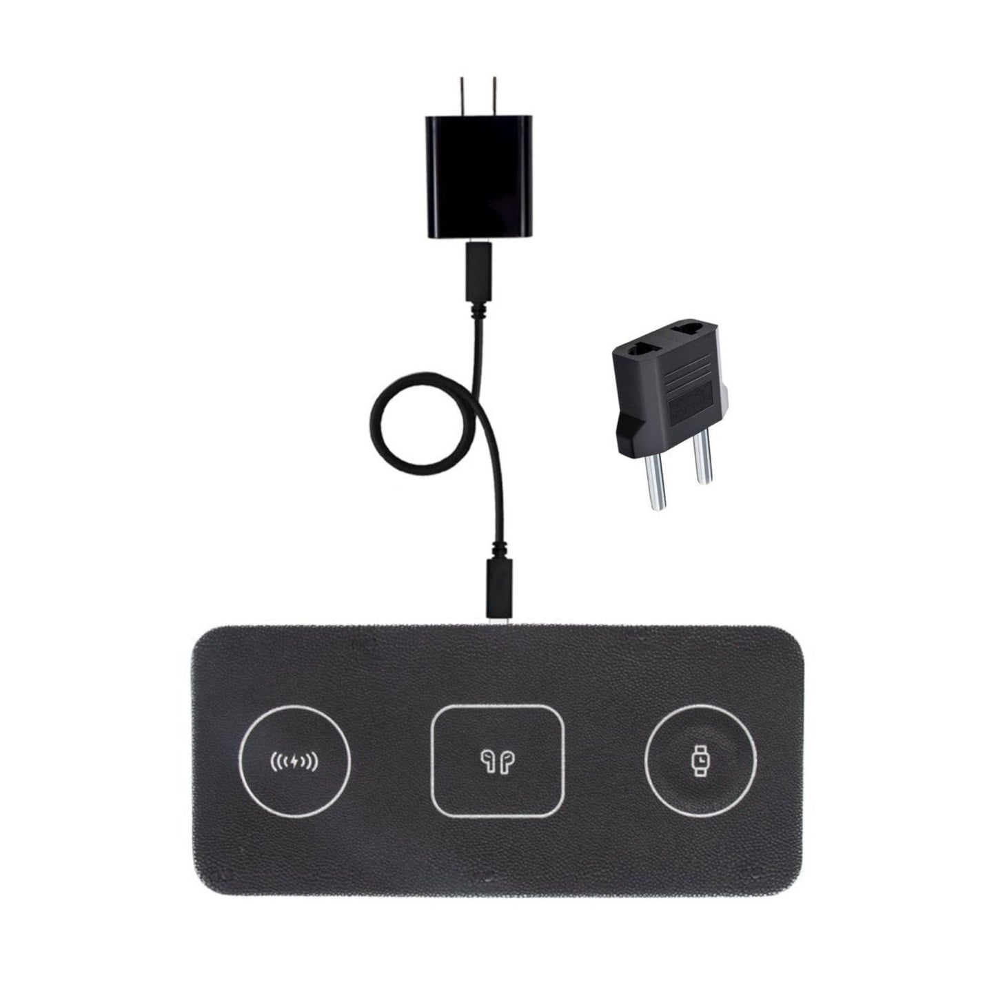 3 in 1 Portable Wireless Fast Charging Pad Black - Home - shop_name