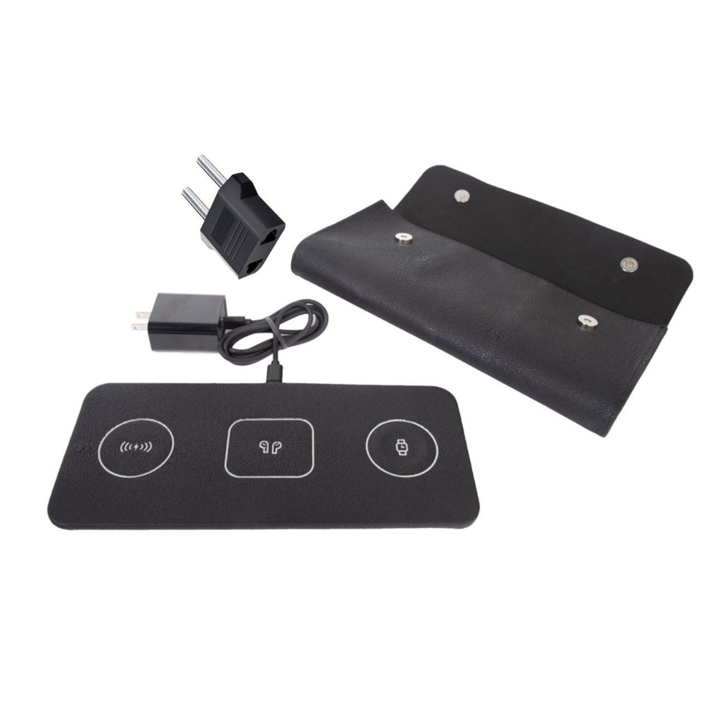 3 in 1 Portable Wireless Fast Charging Pad Black - Home - shop_name