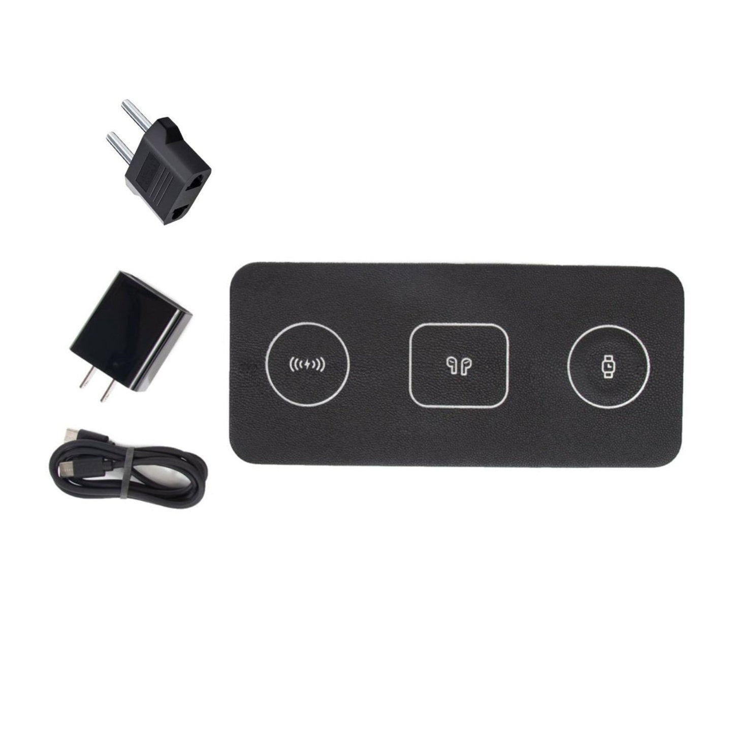 3 in 1 Portable Wireless Fast Charging Pad Black - Home - shop_name