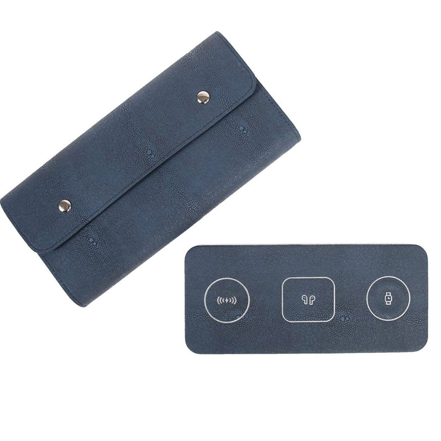 3 in 1 Portable Wireless Fast Charging Pad Blue - Home - shop_name