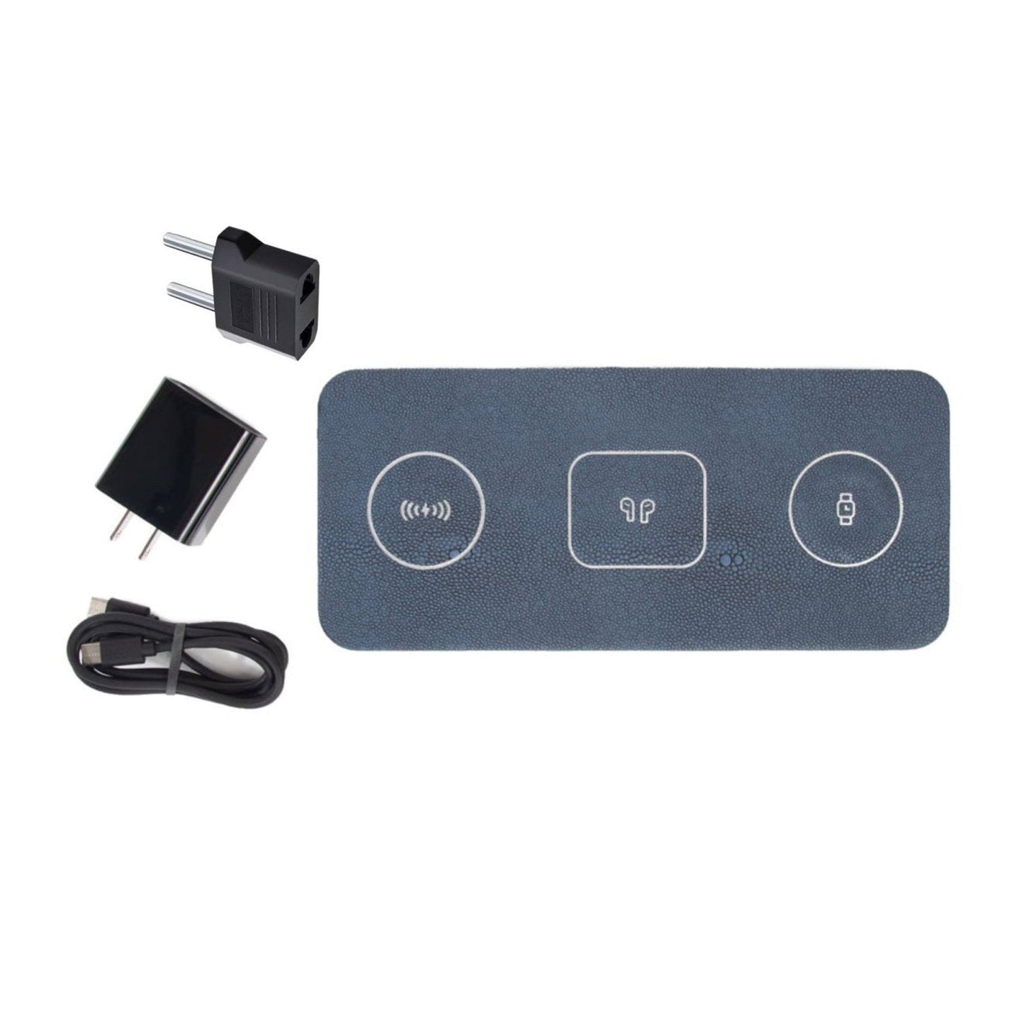 3 in 1 Portable Wireless Fast Charging Pad Blue - Home - shop_name