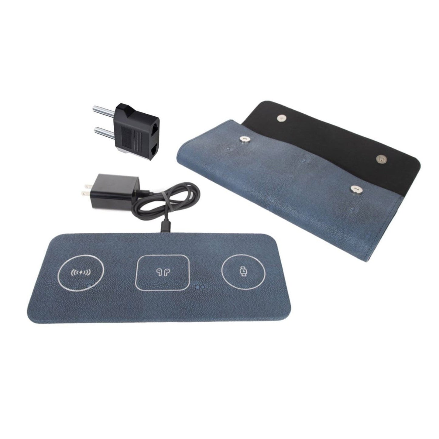 3 in 1 Portable Wireless Fast Charging Pad Blue - Home - shop_name