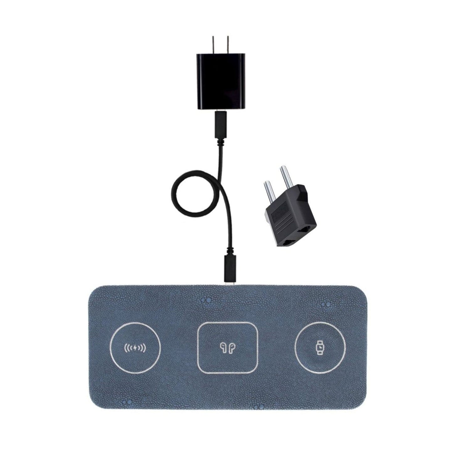 3 in 1 Portable Wireless Fast Charging Pad Blue - Home - shop_name