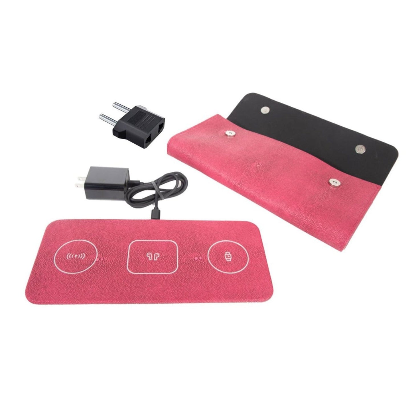 3 in 1 Portable Wireless Fast Charging Pad Red - Home - shop_name