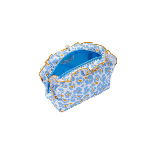 Quilted Zip Pouch Fancy Small Blue