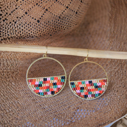 Patchwork Circle Earrings