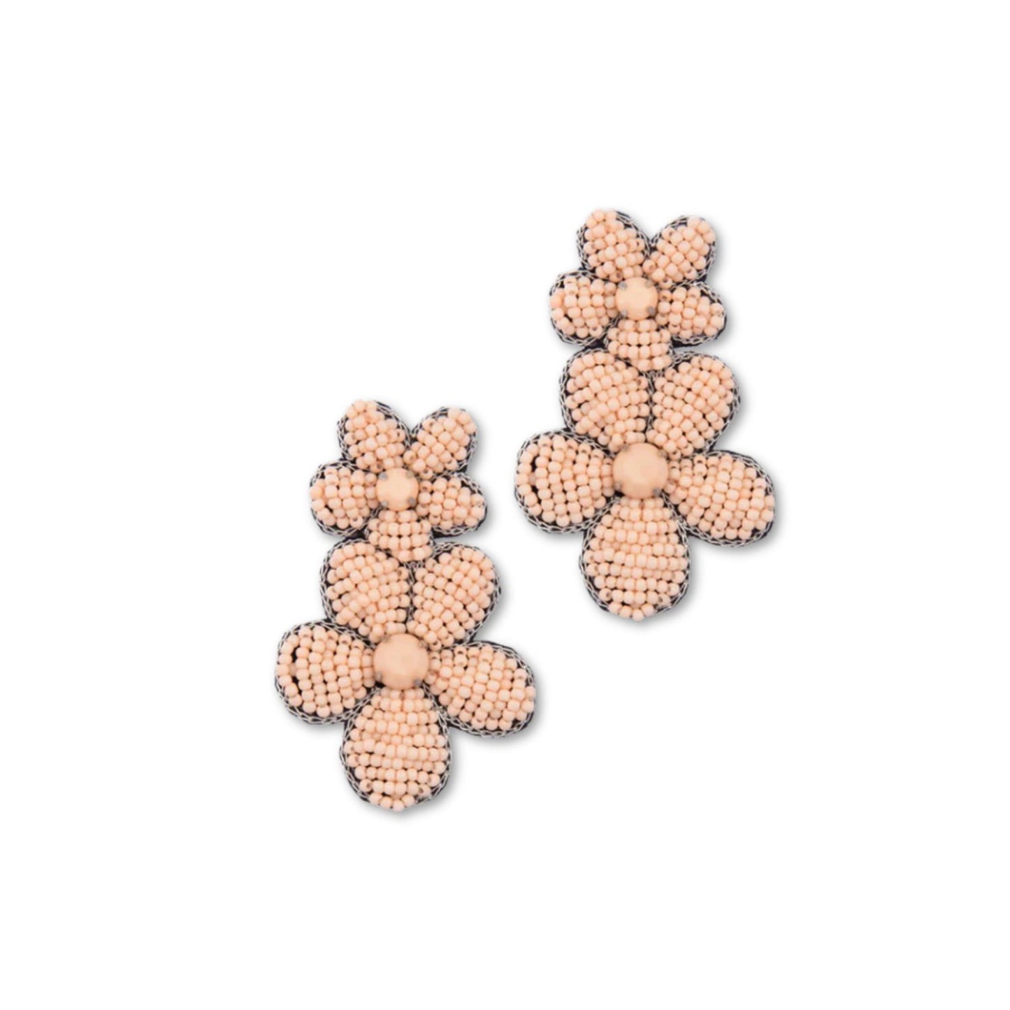Pink Flower Drop Earrings