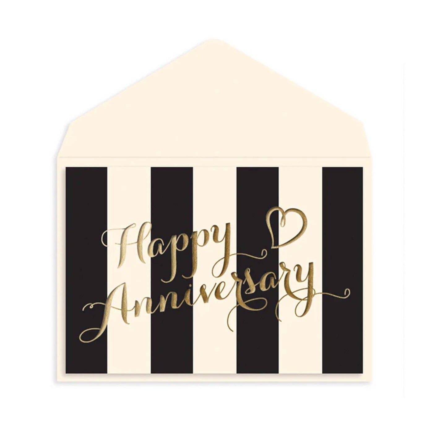 Gold & Striped Anniversary Card