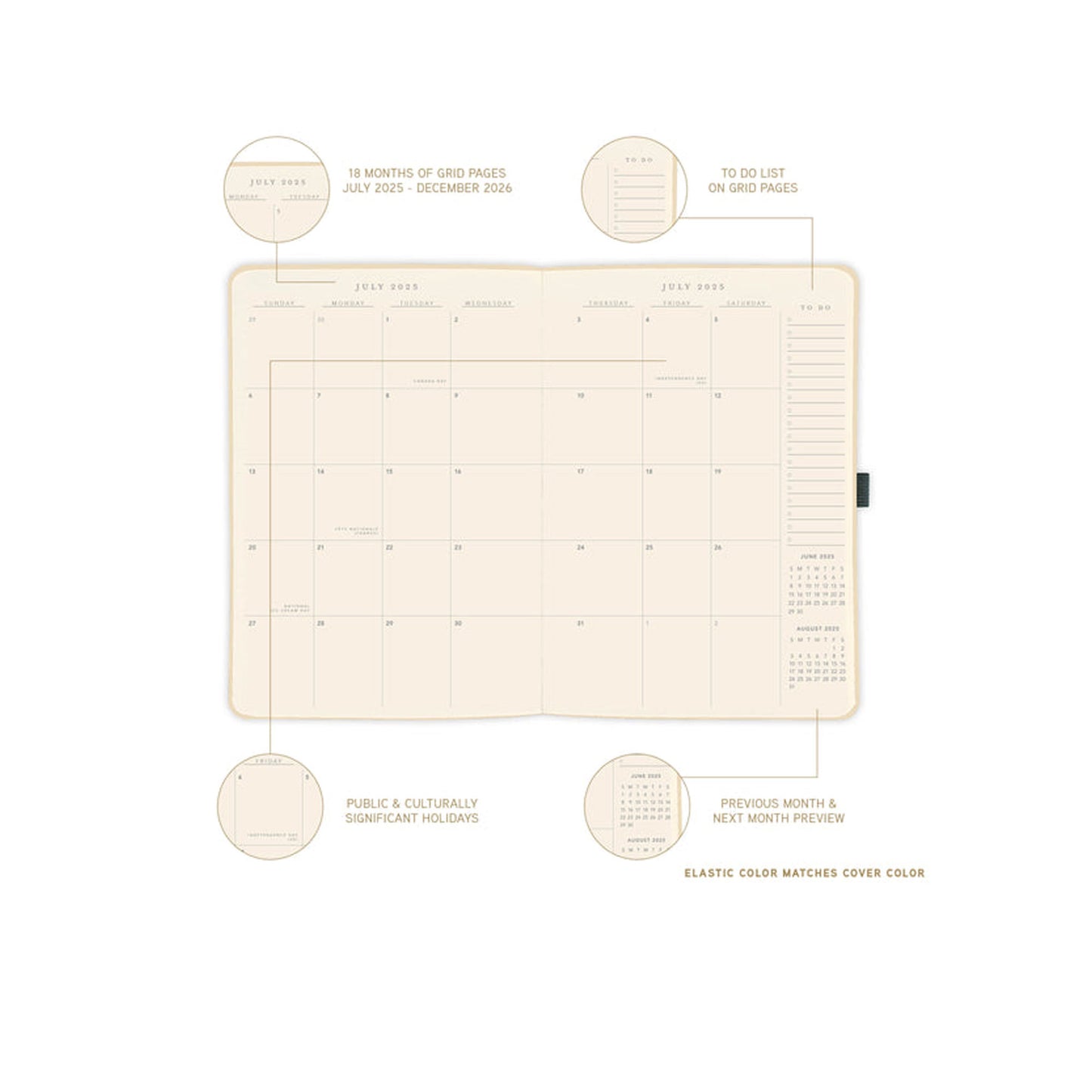 Journal recouvert de tissu avec stylo - L'Orange