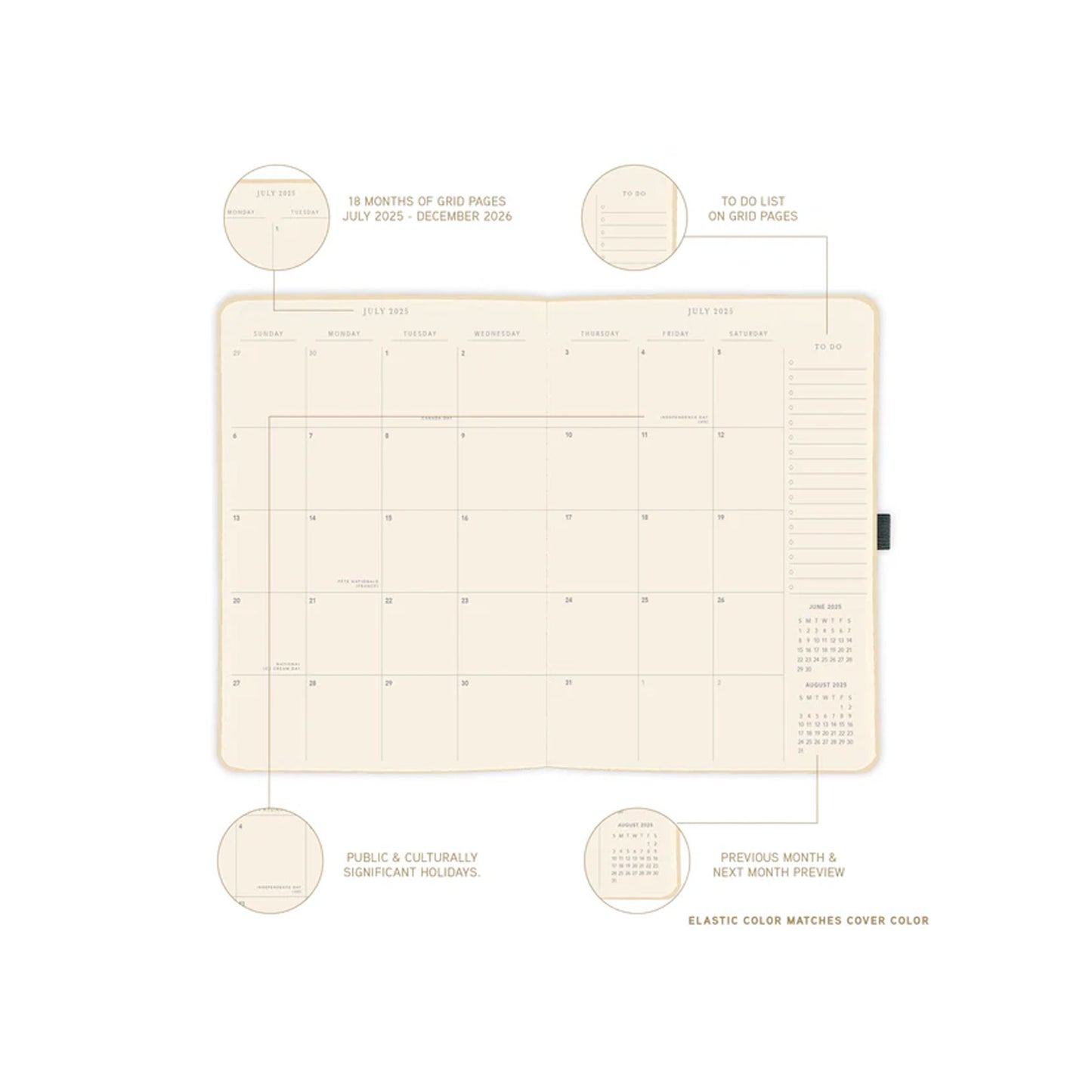 Journal recouvert de tissu avec stylo - Hortensia 6 x 8