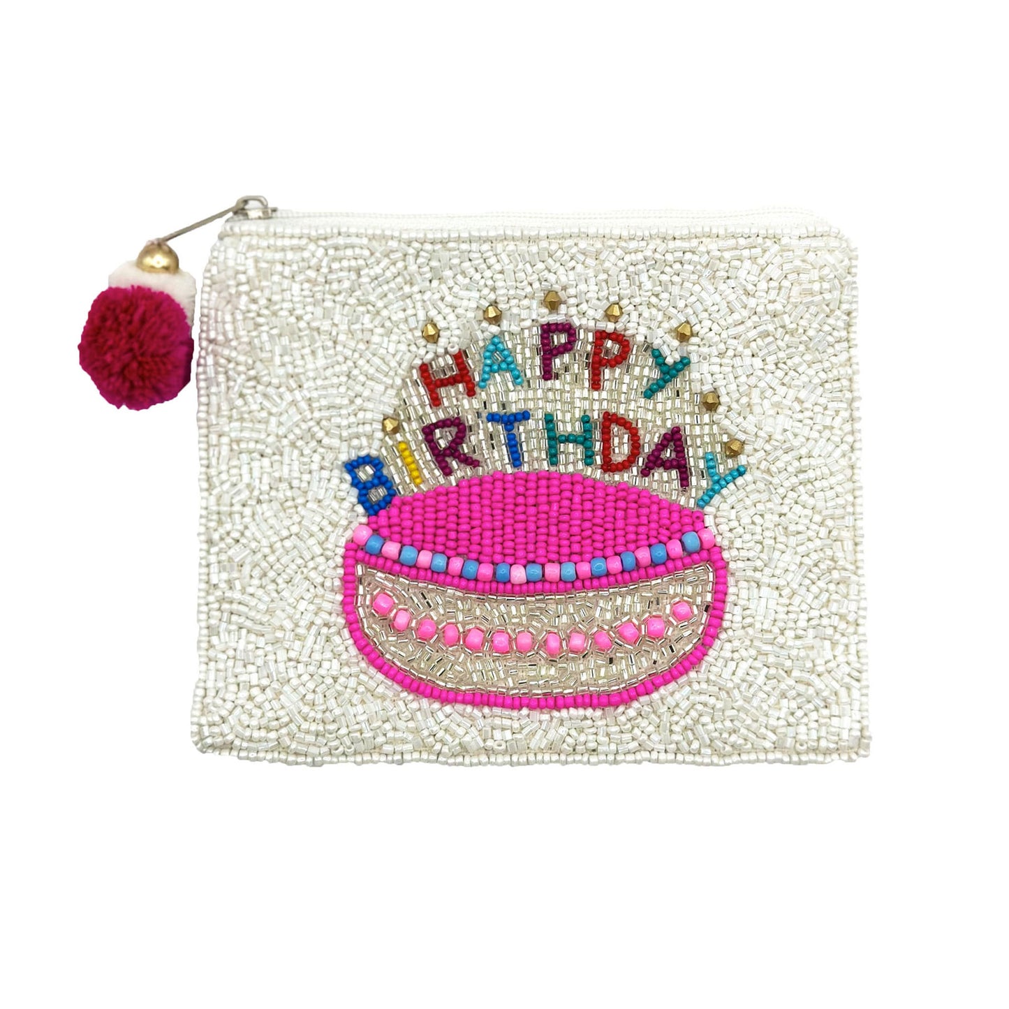 Pochette à pièces perlée d'anniversaire