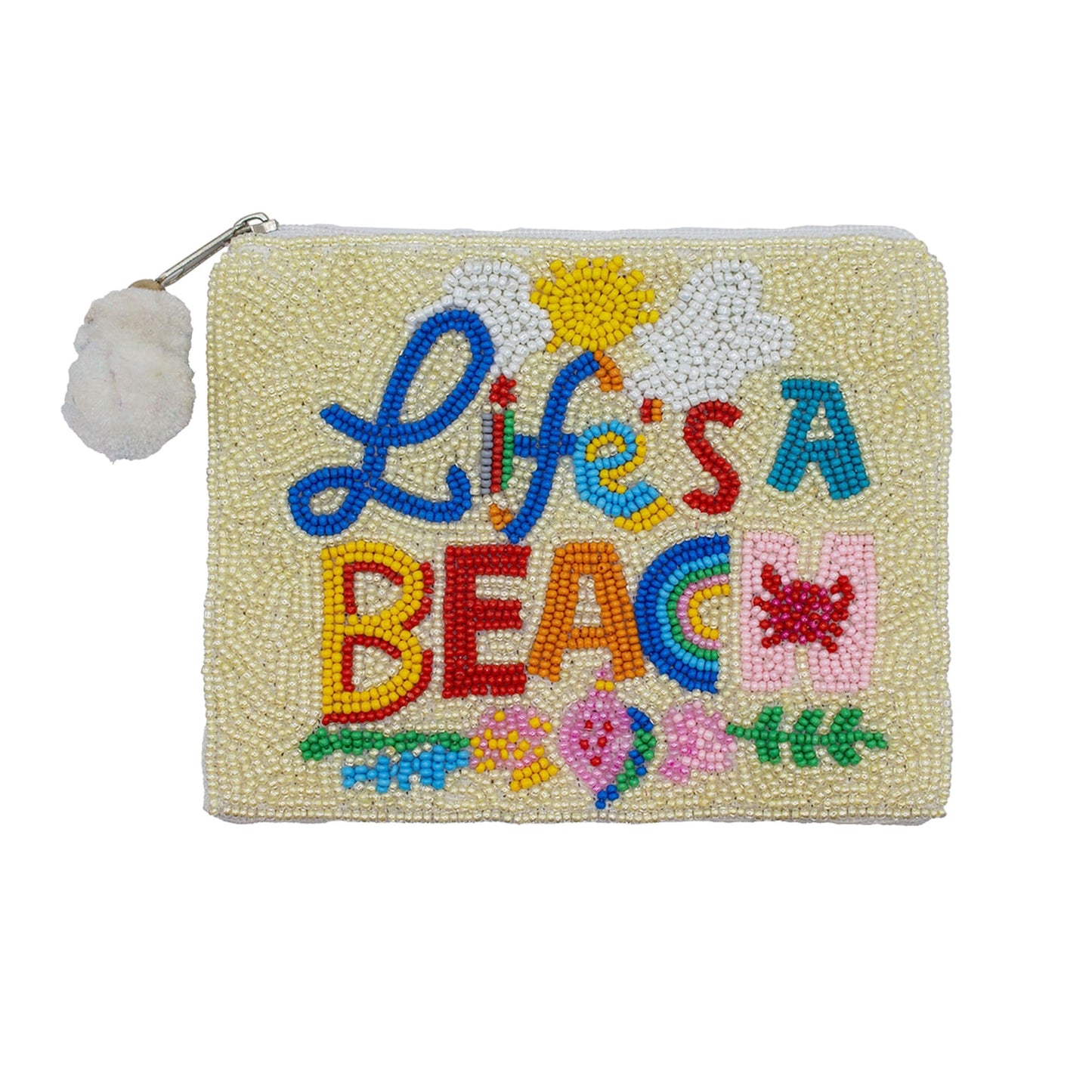 S Beach Beaded Coin beaded wallet with card slots for everyday essentials