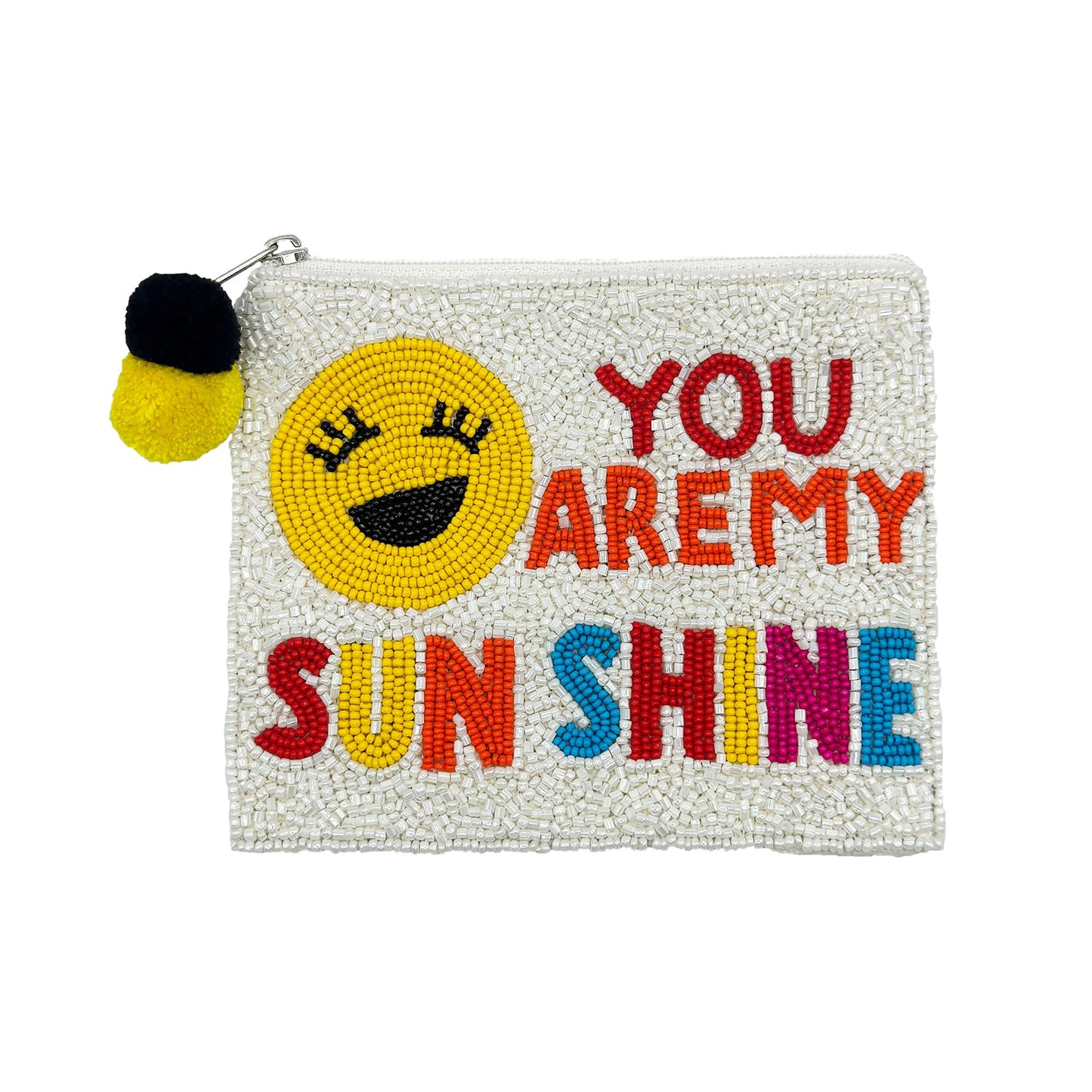 You are my Sunshine Beaded beaded wallet with card slots for everyday essentials