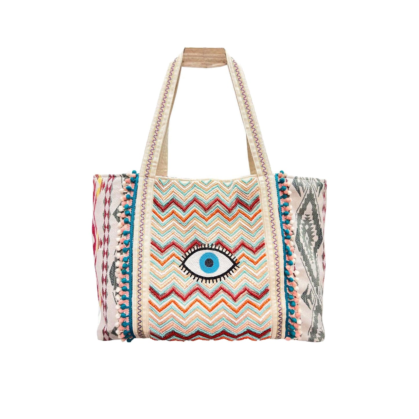 Eclectic Vision Beaded Tote Bag