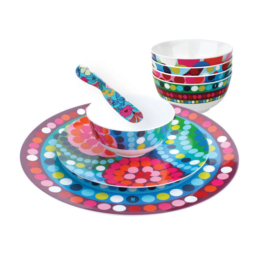 Coffret cadeau de 4 assiettes plates Bindi de 28 cm