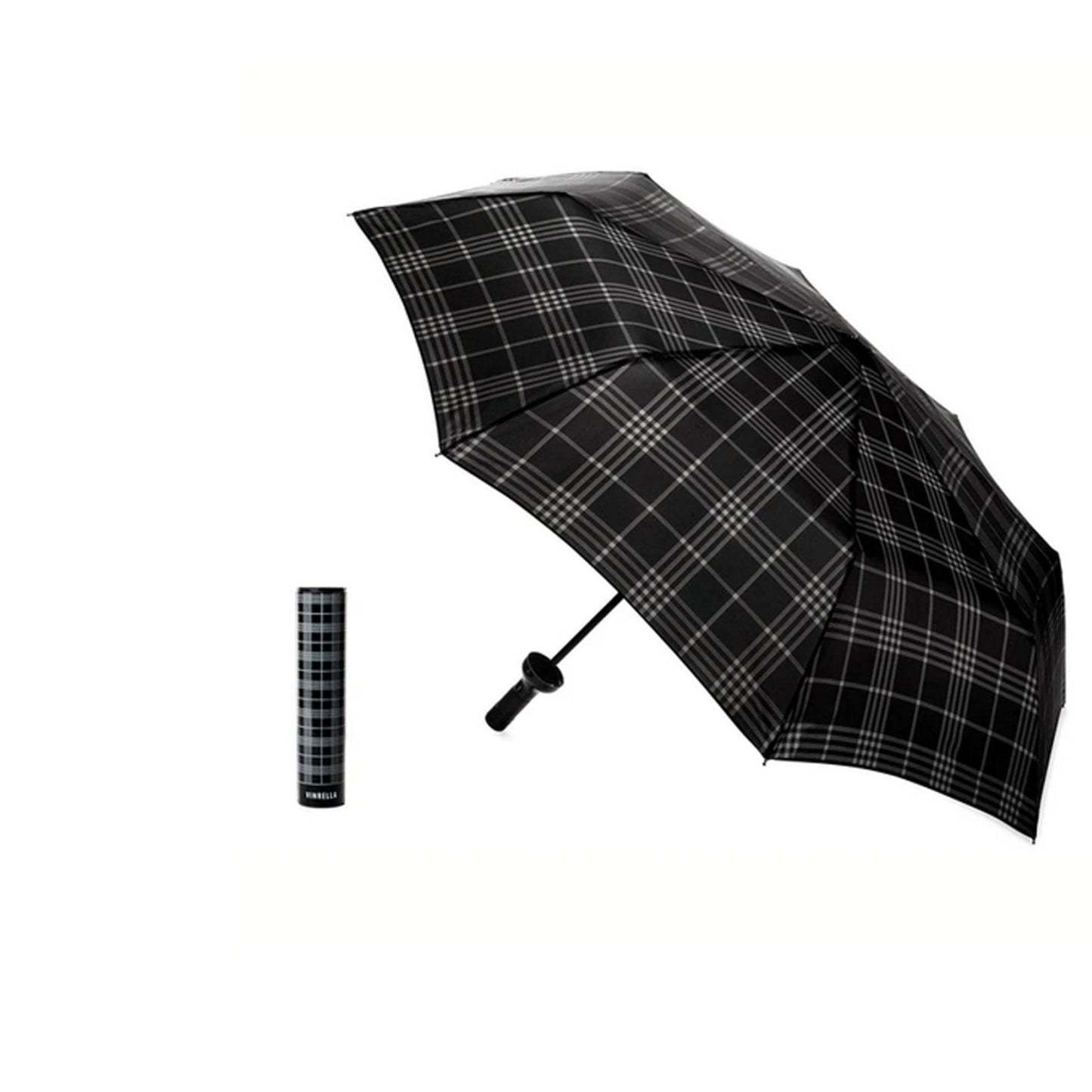 Black Plaid Bottle Umbrella - For Him - shop_name