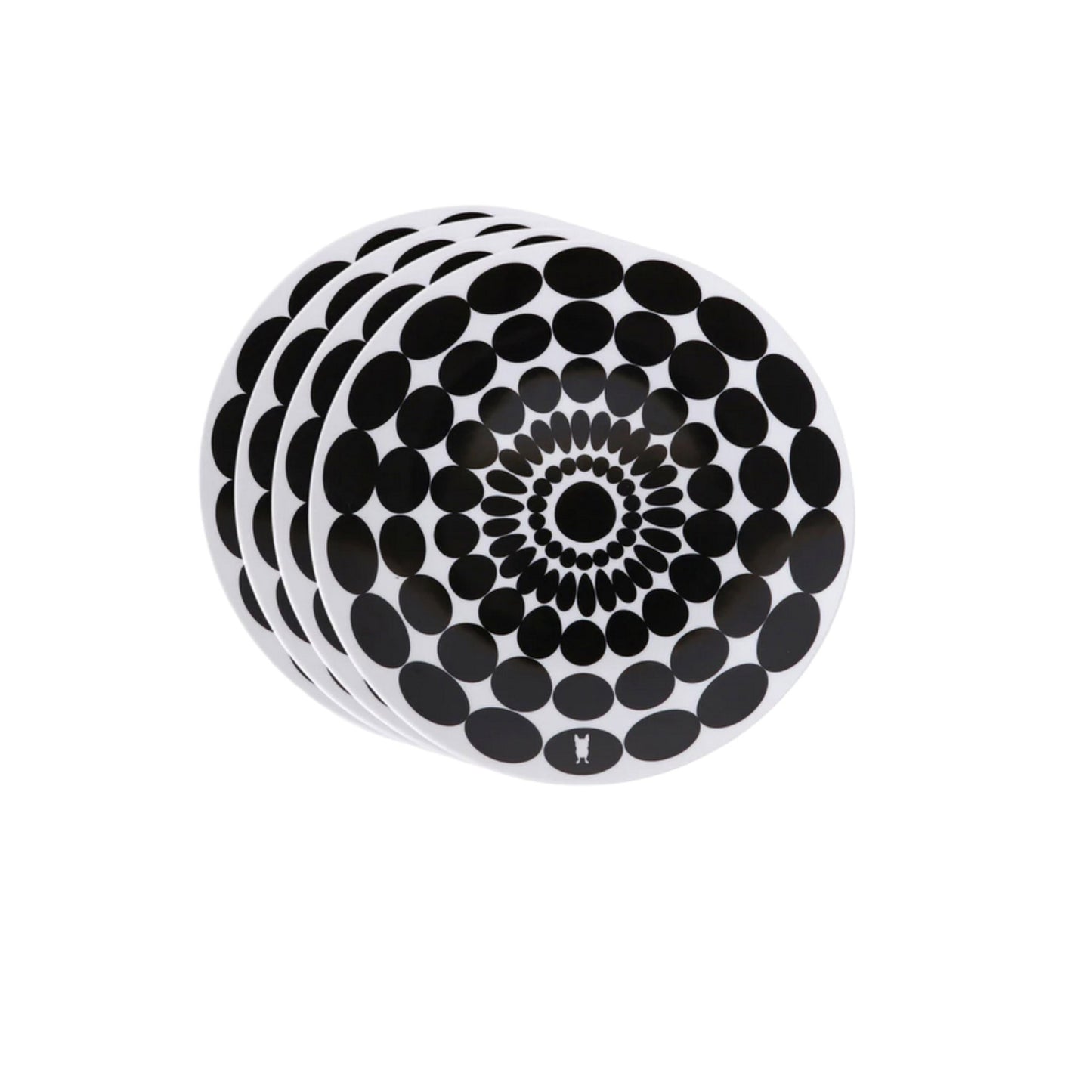 Black and White 9" Salad Plate Gift Box Set of 4