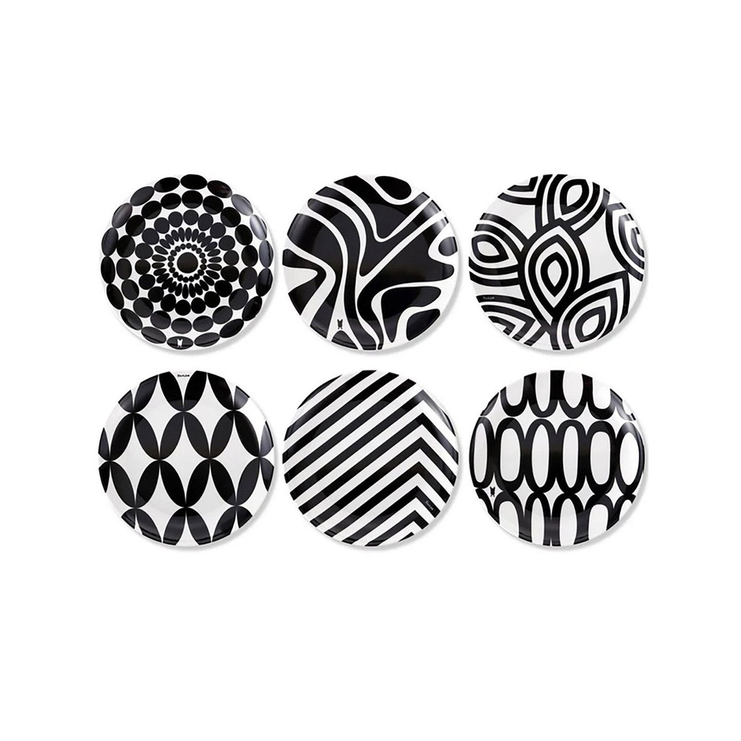 Black & White Appetizer Plate Set - 6 - piece - Living - shop_name