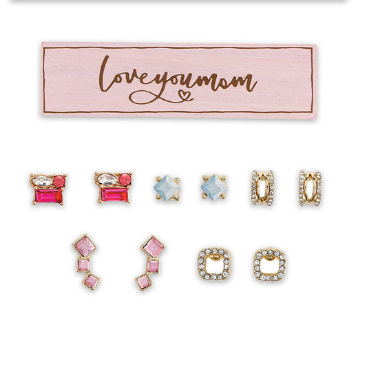 Boxed Earring Love Mom statement earrings for colorful everyday outfits