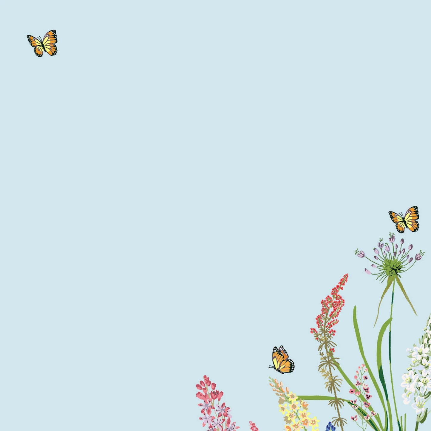 Notes de bureau sur le jardin de fleurs sauvages