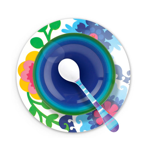 Bol de pâtes bleu ombré