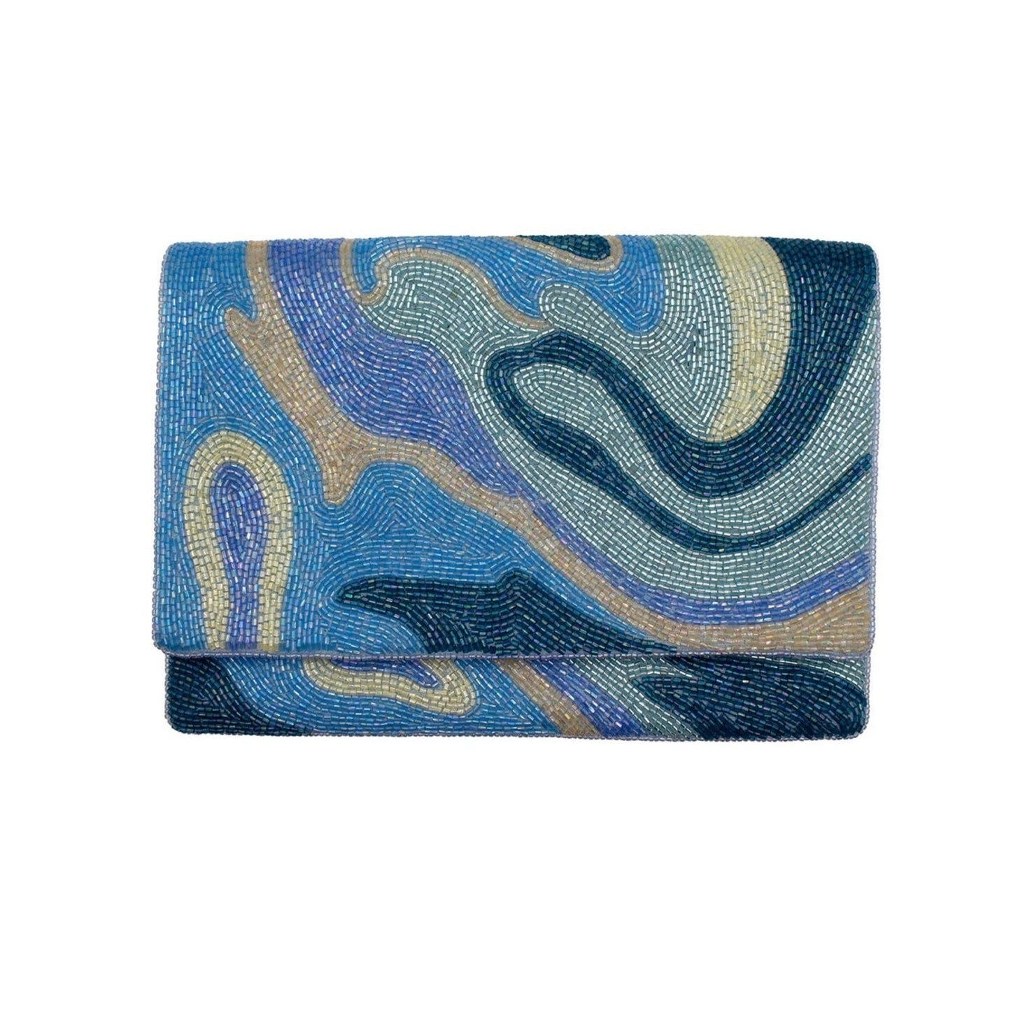 Blue Wave Beaded Clutch - For Her - shop_name