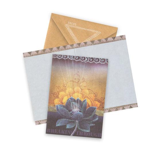 Greeting card with succulent design and envelope on a white background