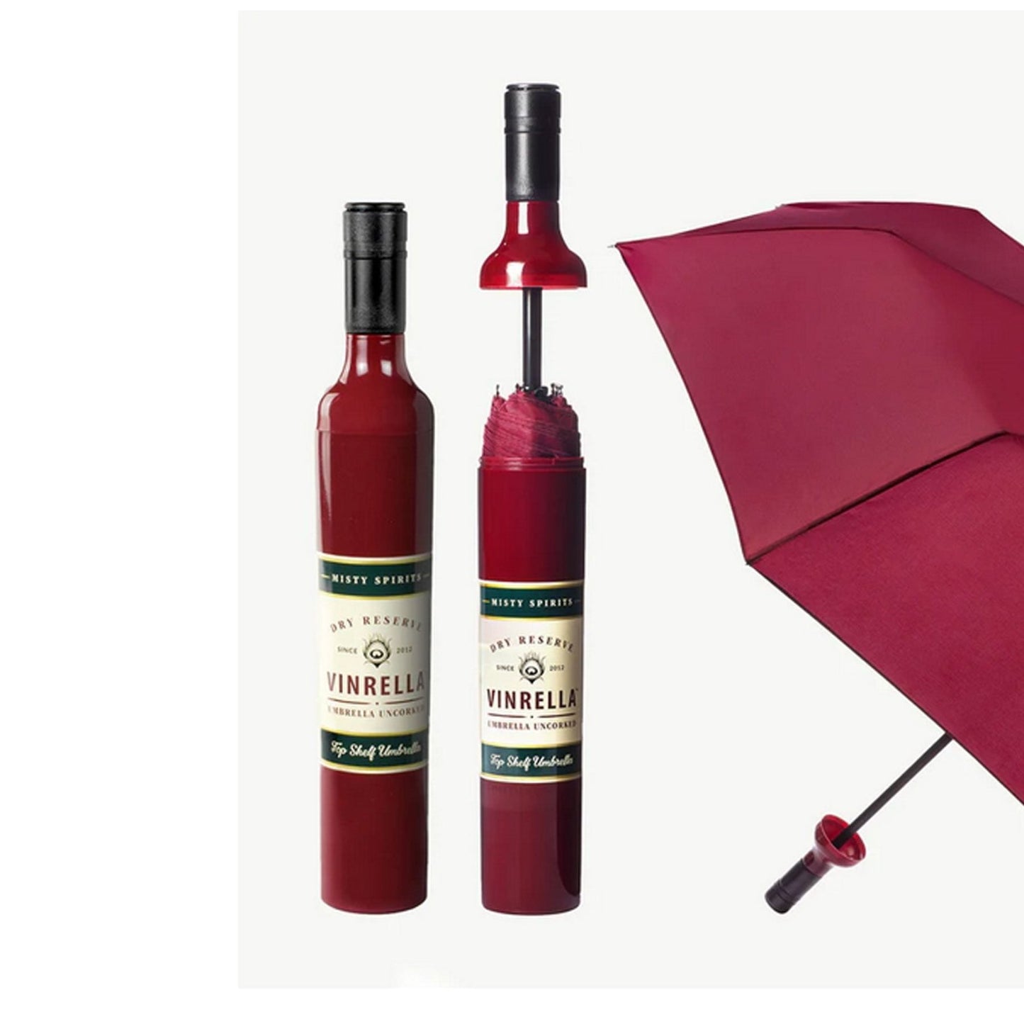 Burgundy Labeled Bottle Umbrella - For Him - shop_name