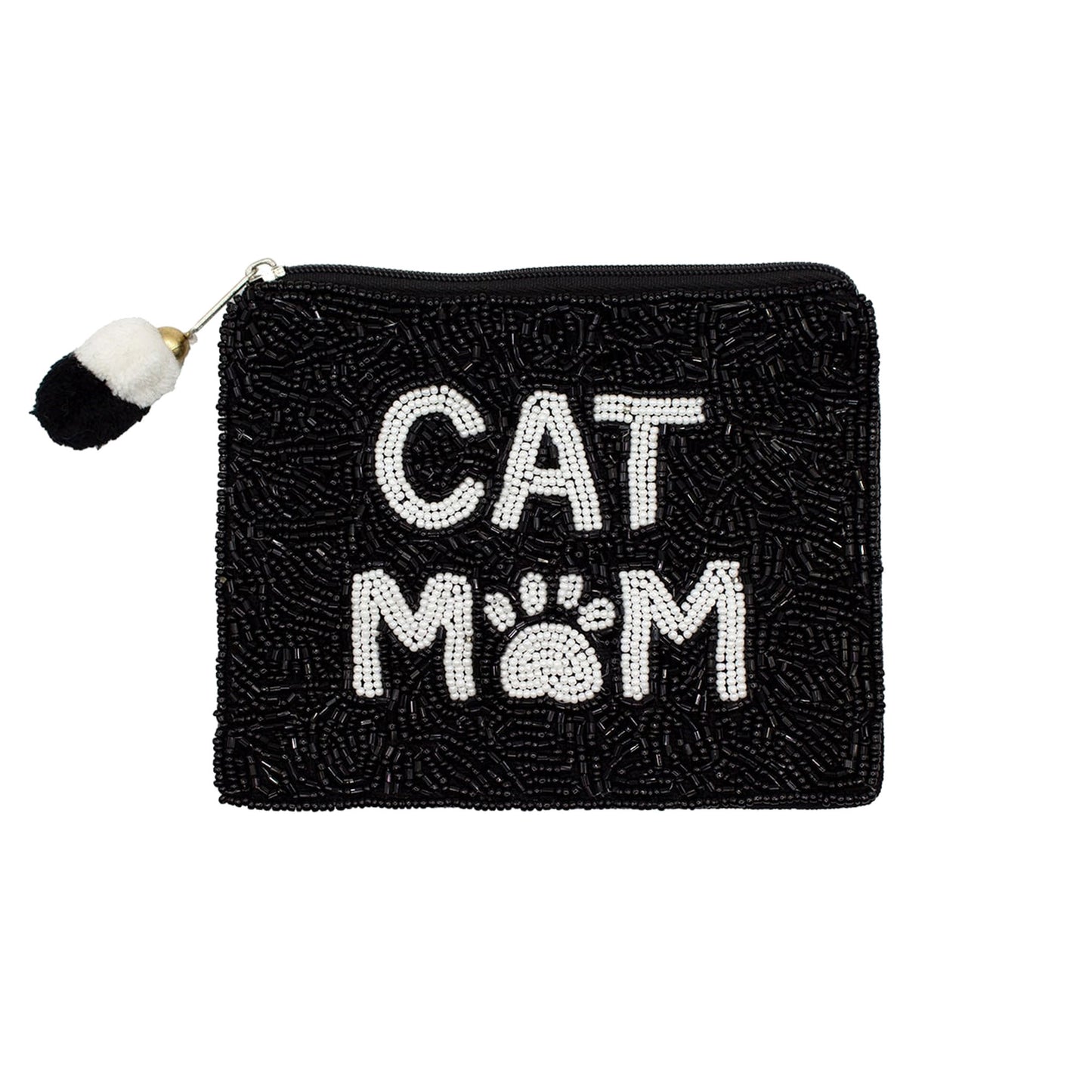 Beaded Coin Purse Cat Mom