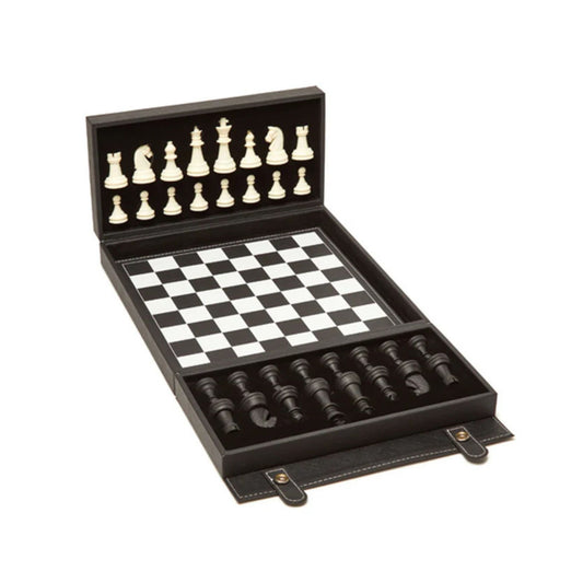 Ensemble de backgammon et d'échecs noir