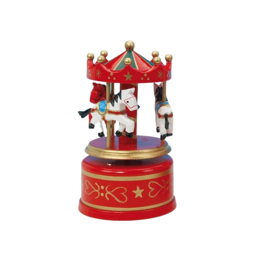 Carrousel en bois, rouge/vert, 130 mm