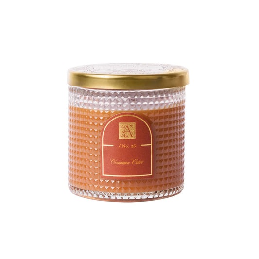 The smell of Cinamon Cider textured Glass Candle 6oz