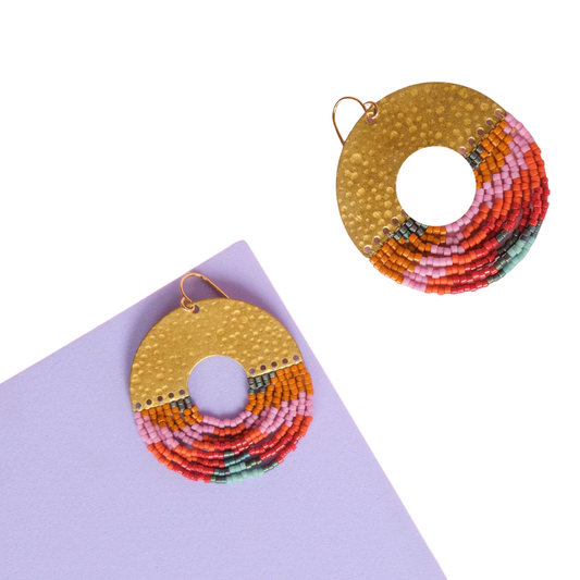 Organic Circular Earrings (Lilac)