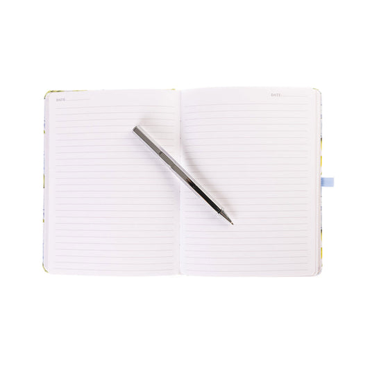 Fabric-Covered Journal with Pen - Hortensia 6 x 8