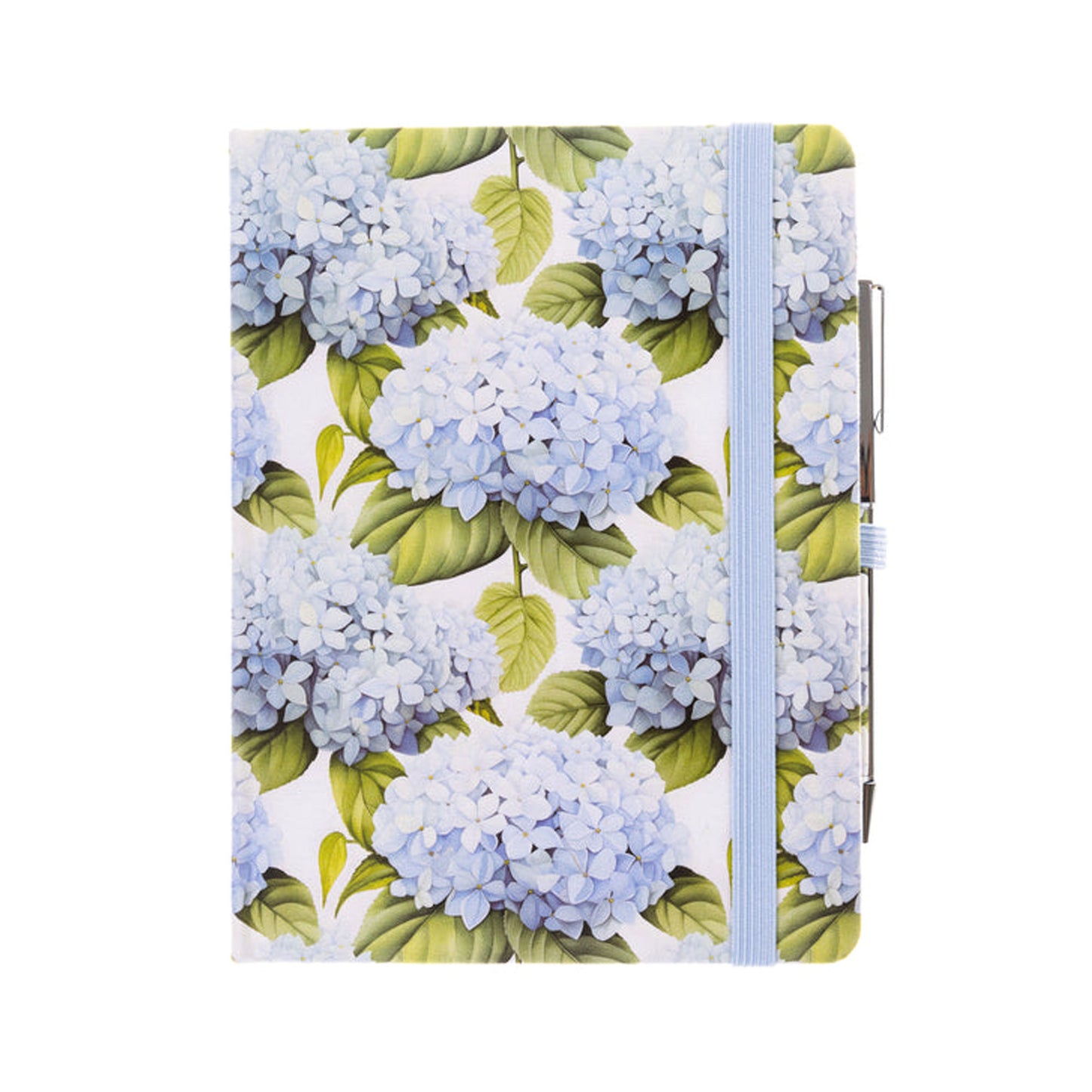 Fabric-Covered Journal with Pen - Hortensia 6 x 8