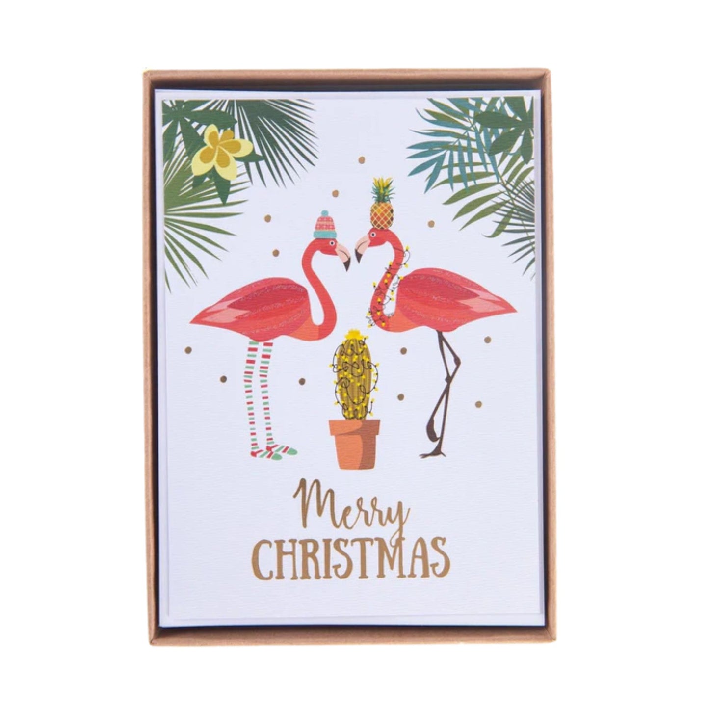 Christmas Flamingos & Cactus