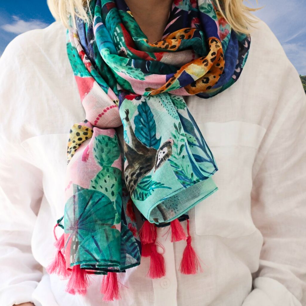Frida Kahlo long Fruit Scarf