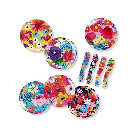 Garden Florals Appetizer Plate Set - 6 - piece - Living - shop_name