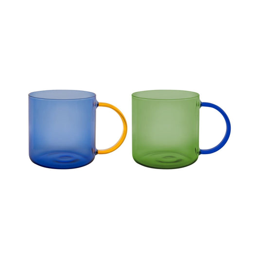 Glass mugs 'Fred' rose - yellow, set of 2 - shop_name
