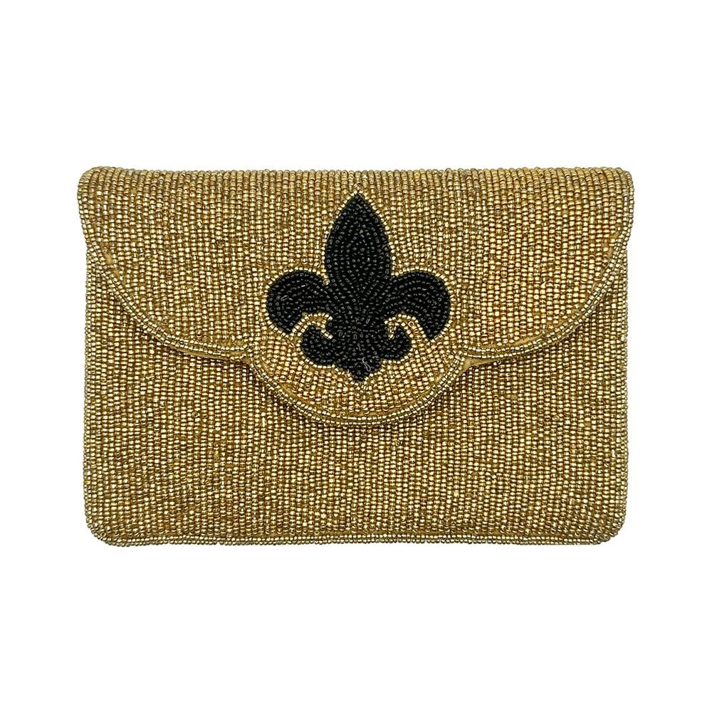 Gold Fleur de Lis Beaded Mini Clutch - For Her - shop_name