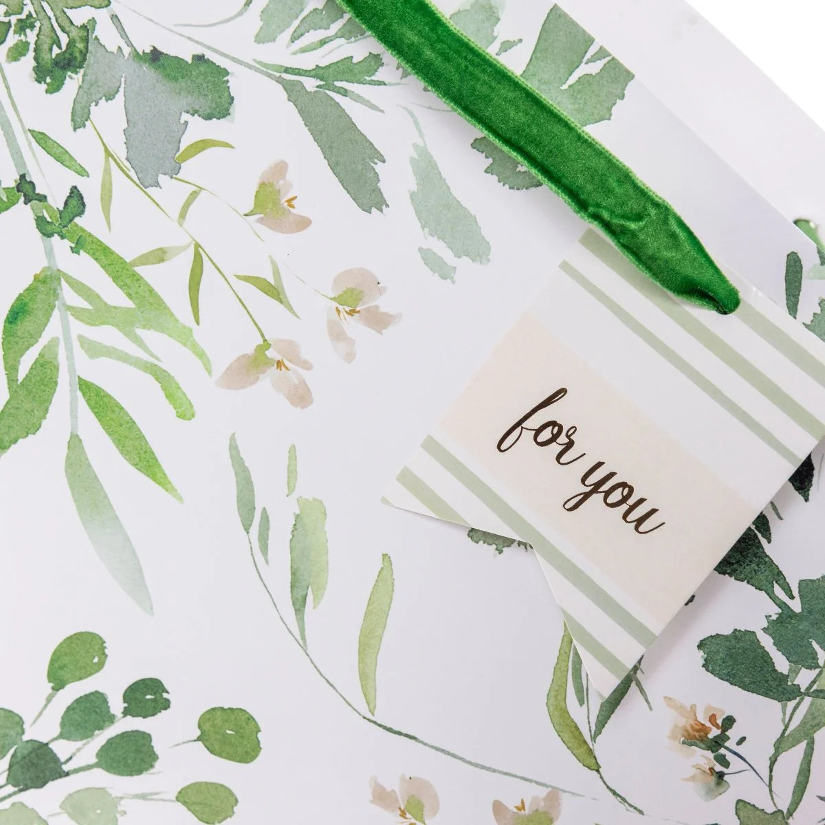Green Floral Large Gift Bag