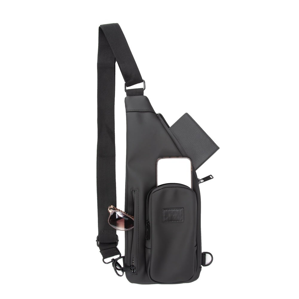 Black Hudson Hunter Black water bottle sling bag for walks, errands and beach days