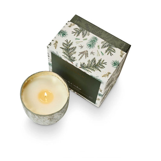 Large Boxed Crackle Glass Candle Balsam & Cedar - Candle - shop_name