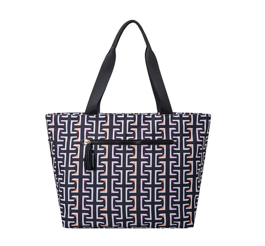 Large Tote Bag Geometric Black & White - For Her - shop_name