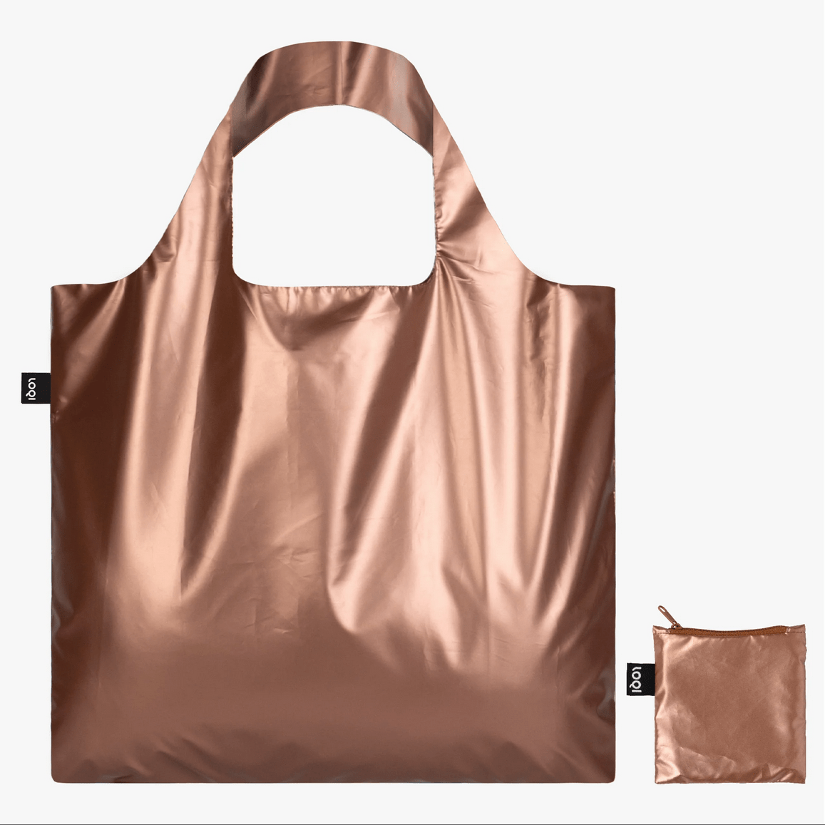 Metallic Rose Gold Reusable Folding Bag - shop_name