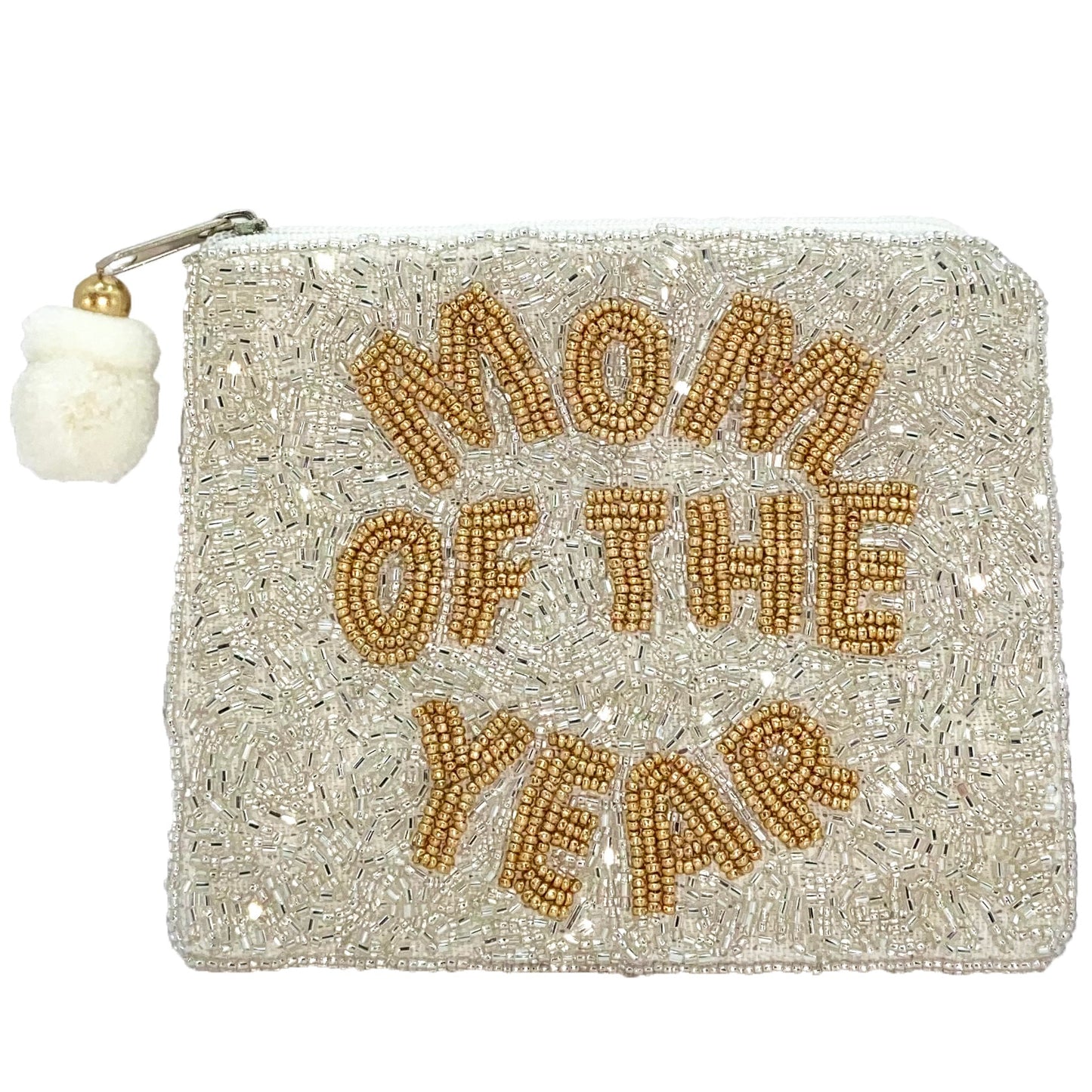 Mom of the Year Beaded Coin Pouch