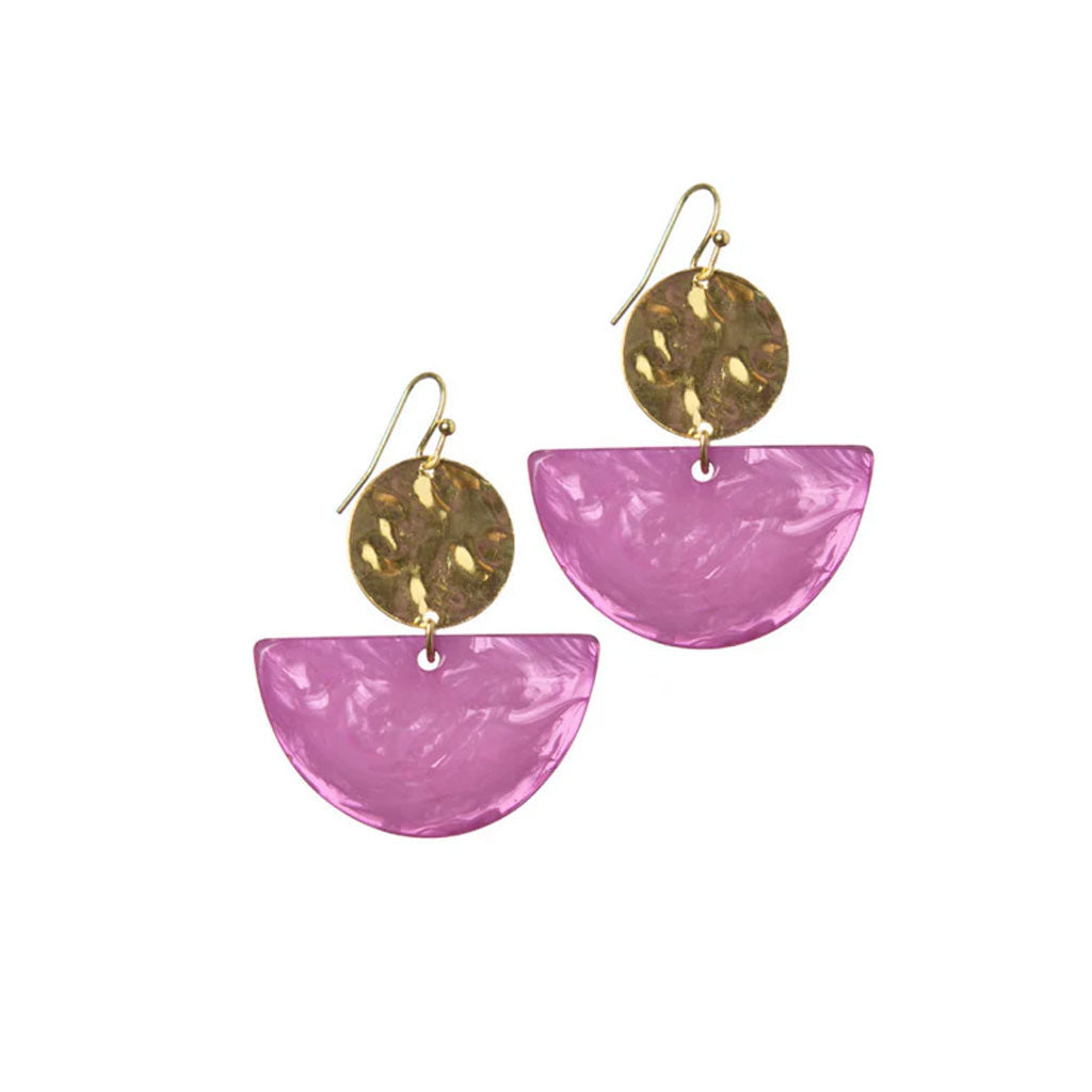Pink Gold Geo Drop Earrings