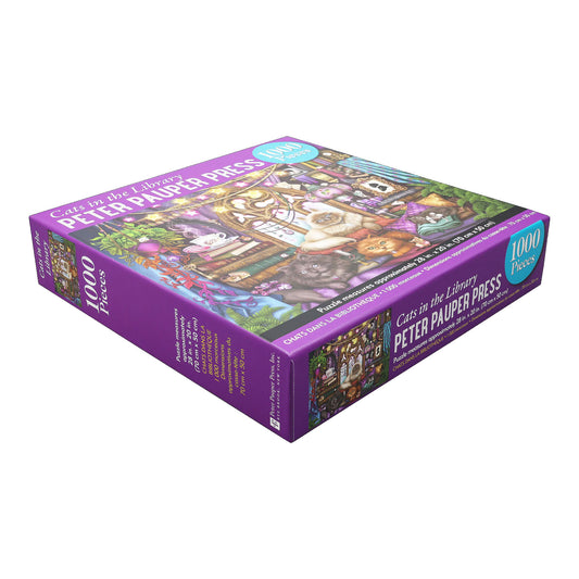 Puzzle de 1000 pièces Chats dans la bibliothèque