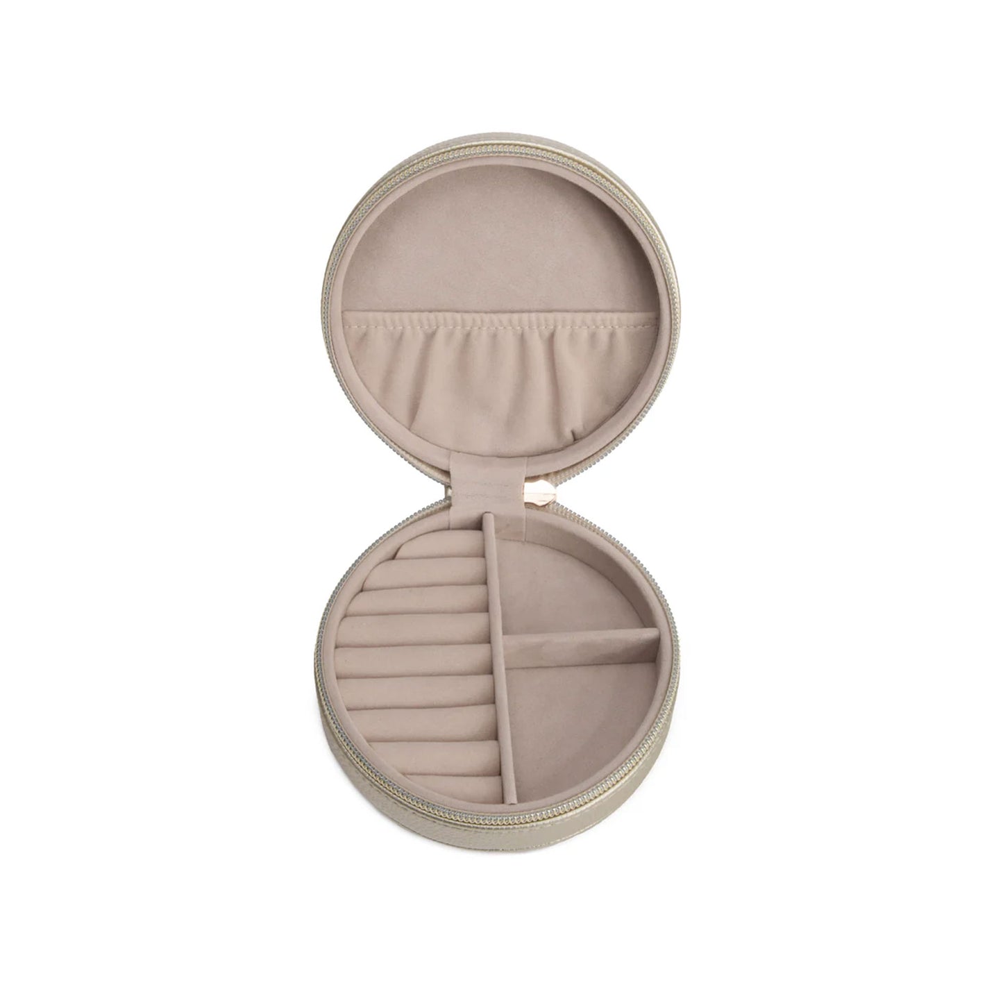 Gold Quilted Round Jewelry Gold bag for everyday essentials and island outings