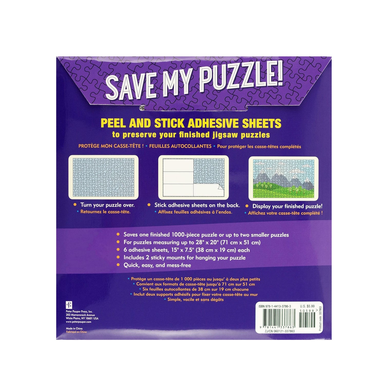 Save My Puzzle! Peel and Stick Adhesive Sheets